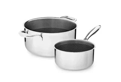ONYX COOKWARE™ HYBRIDE ANTIAANBAK KOOKPOTTEN SET - 2-DELEN STEELPAN